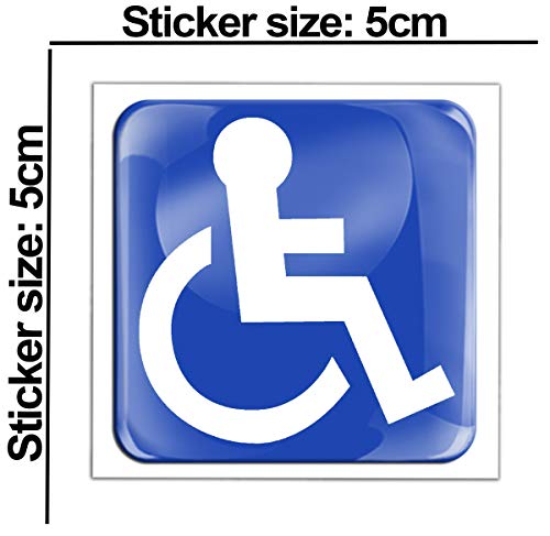 SkinoEu® 3D Pegatina Silicona Autoadhesivos de Minusválidos Internacional Algún Defecto Genético Silla de Ruedas Discapacitado Minusválido Símbolo para Coche Furgoneta Camión KS 56