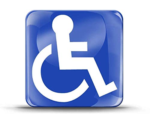 SkinoEu® 3D Pegatina Silicona Autoadhesivos de Minusválidos Internacional Algún Defecto Genético Silla de Ruedas Discapacitado Minusválido Símbolo para Coche Furgoneta Camión KS 56