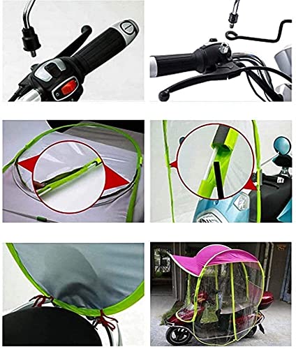 SKYWPOJU Universal Totalmente Cerrado Motor Scooter Paraguas Movilidad Sombrilla Cubierta de Lluvia Impermeable, Scooter Capota Plegable para Scooter de Movilidad (Color : Blue)