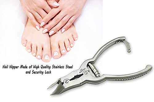 SMI - 16 cm Alicates cortauñas profesional curvo, Alicates de uñas de pies para uñas gruesas y encarnadas podología acero inoxidable
