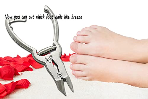 SMI - 16 cm Alicates cortauñas profesional curvo, Alicates de uñas de pies para uñas gruesas y encarnadas podología acero inoxidable