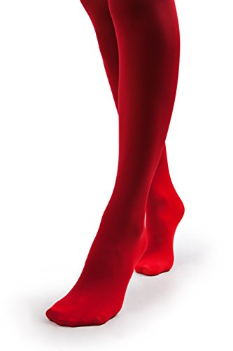 sofsy Medias de Mujer Hasta el Muslo – Medias con Encaje y Suje-ción de Silicona – Medias de Com-presión 60 Den – Medias de Nailon Hechas en Italia Rojo 1/2 - X-Small/Small