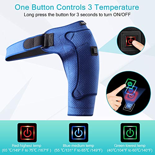 Soporte de hombro calentado, soporte de manguito rotador de calentamiento eléctrico con almohadilla fría / caliente para dislocación de la articulación de CA, hombro congelado, esguinces de ligamentos