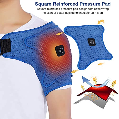 Soporte De Hombro Con Calefacción Ajustable, Abrazadera De Envoltura De Brazo Eléctrica USB Para Manguito Rotador, Cinturón De Envoltura De Neopreno AC Recuperación Y Lesión De Desgarro Muscular
