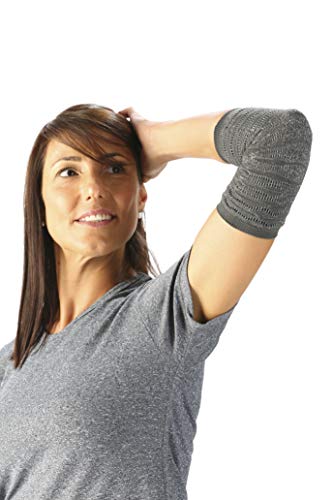 SPIKENERGY Codera Elástica Electromagnetoterapia Contra el Dolor, Epicondilitis, Traumatismo, Inflamación y Edemas - Dispositivo Médico (Grey, L)