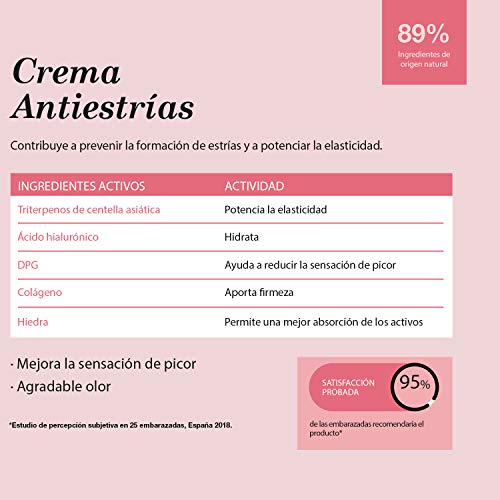 SUAVINEX Crema Embarazo Antiestrías Para Embarazadas, Previene Estrías y Potencia Elasticidad, Apta Para Pieles Sensibles con Olor, Blanco, 500 Mililitros