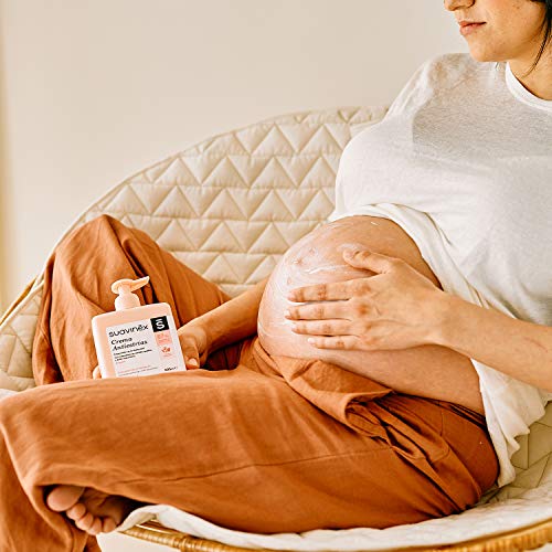 SUAVINEX Crema Embarazo Antiestrías Para Embarazadas, Previene Estrías y Potencia Elasticidad, Apta Para Pieles Sensibles con Olor, Blanco, 500 Mililitros
