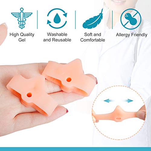 Sumiwish 10 correctores de juanetes de gel, separadores de dedos con 2 bucles, compañero de dedo gordo de gel suave, enderezador de dedos, adecuado para aliviar el dolor de juanetes