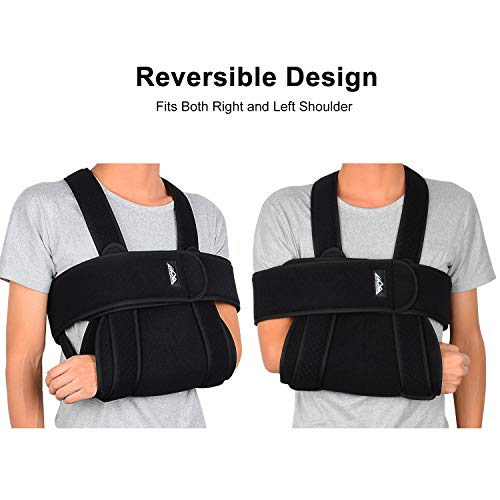 supregear Cabestrillo Brazo Soportes de Brazos, Ajustable Cómodo Cabestrillo Hombro Cabestrillo Hombro Inmovilizador Envolver Respirable Soporte de Hombre para Brazo/Mano/Codo Lesionado - Negro