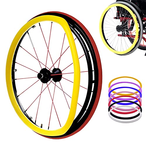 SXFYGYQ Fundas para Llantas De Empuje para Silla De Ruedas, Funda para Silla De Ruedas Deportiva para Ruedas Traseras De 24 Pulgadas, Funda De Silicona para Empujar a Mano, Antideslizante