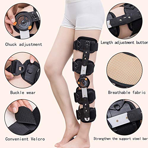 SXFYMWY Rodillera ortopédica con bisagras Rodillera Funcional diseñada para inestabilidades de Rodilla Ortesis de Rodilla Ajustable Estabilizador de articulaciones Deportes de rehabilitación