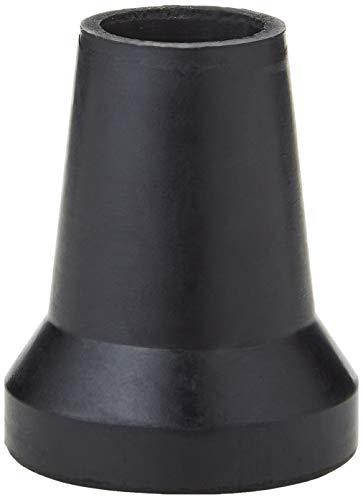 Sysfix Contera de goma negra para muletas y bastones de 21 mm diámetro con arandela metálica - 4 Conteras