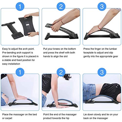 SZH ZPTENT Dispositivo de Soporte Lumbar y Alivio del Dolor Ajustable Masaje de Espalda, Corrector de Postura Espalda Estirar para la estenosis espinal Hernia discal, ciática, escoliosis