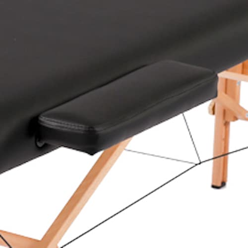 T-LoVendo TLV-MT15B Camilla masaje plegable de madera mesa cama banco 2 zonas acolchada negro
