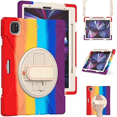 Tablet PC Bolsas Bandolera For la cubierta de la caja PRO12.9 (2021) del iPad PRO12.9 (2021), una cubierta de tabletas resistente a la rotura de tres en uno, a prueba de gota, a prueba de polvo, a pru