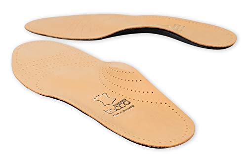 Tacco Deluxe, Plantillas Zapatos Ortopédicos, Plantilla Cuero de Superior con Puente para Pies Planos Dolor Metatarsal, Fascitis Plantar, Todas las Tallas Mujeres y Hombres (45 EUR)
