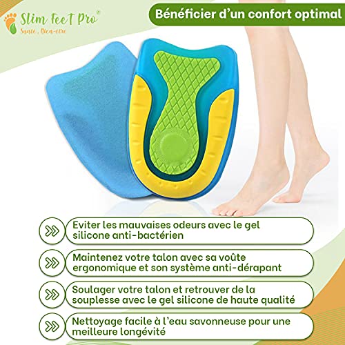 Talonera de silicona de gel ortopédico creciente talla L para proteger el dolor de talón y aliviar las espinas calcáneas, fascitis plantar, tendinititis en tus zapatos.