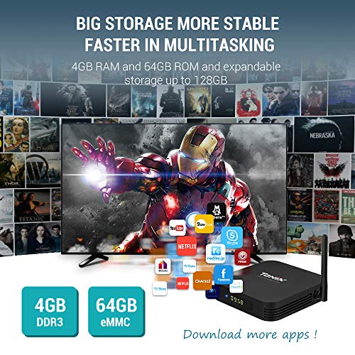 TaNix Android TV Box【4GB RAM 64GB ROM】 TX5 Plus TV Box 1000Mbps LAN Android 9.0 Amlogic S905X3 Quad-Core 64bit Cortex-A55 MIMO WiFi 2.4GHz / 5GHz, 3D Ultra HD 4K 8K H.265 USB 3.0 BT 5.0 Smart TV Box