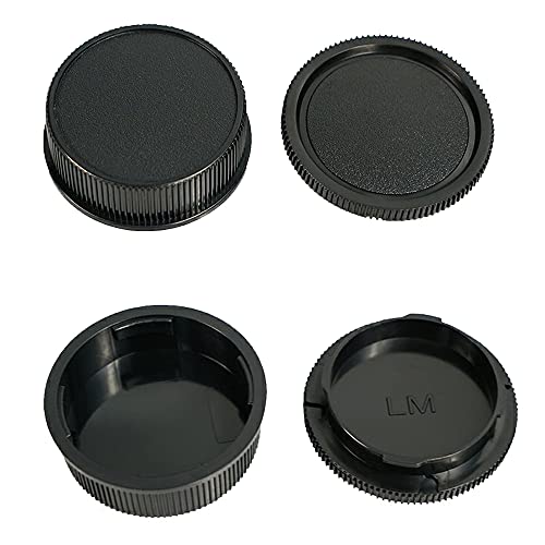 Tapa del cuerpo de la cámara y cubierta de la lente trasera compatible con Leica M LM, Zeiss ZM, Voigtlander VM Mount Lens Cover (paquete de 2)