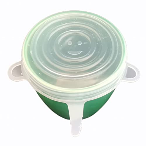 Tapas Silicona Ajustables y Elásticas para Cocina | Conserva los Alimentos más tiempo | Pack de 6 Tapas de Diferentes Tamaños | Tapas Reutilizables para utensilios de Cristal Plástico Tupper