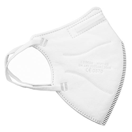 TBOC Mascarillas FFP2 [Pack 30 Unidades] Máscaras Desechables de Tamaño Pequeño [Color Blanco] Cinco Capas [No Reutilizables] Transpirables Plegables con Pinza Nasal [Certificadas y Homologadas]