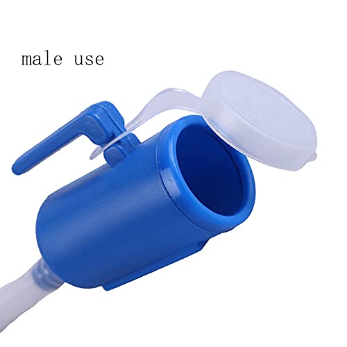 testyu Urinarios Unisex, 2000ml Botella de Orina Portátil Orinal Unisex de Doble Propósito con Tapón Antiolor y Cepillo Limpio para Camping, Botella De Urinario Bedpan - Azul