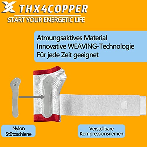 Thx4COPPER Muñequera de compresión con cojín de presión dorsalum, apoyo para la muñeca para túnel carpiano, artritis, tendinitis, dolor muscular articular, férula de apoyo para la mano – izquierda