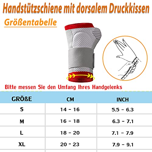 Thx4COPPER Muñequera de compresión con cojín de presión dorsalum, apoyo para la muñeca para túnel carpiano, artritis, tendinitis, dolor muscular articular, férula de apoyo para la mano – izquierda