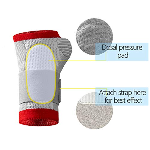 Thx4COPPER Muñequera de compresión con cojín de presión dorsalum, apoyo para la muñeca para túnel carpiano, artritis, tendinitis, dolor muscular articular, férula de apoyo para la mano – izquierda