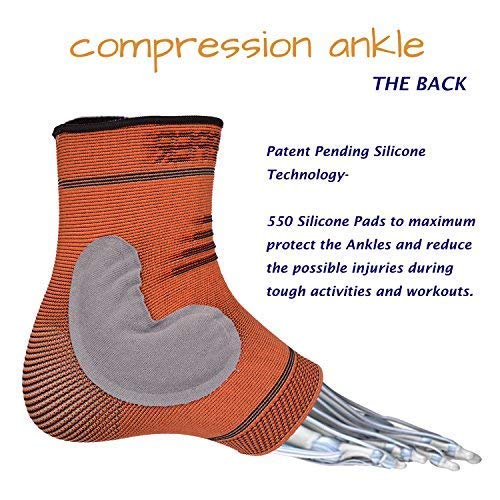 Thx4COPPER Tobillera de compresión Infused – Tobillera de silicona, soporte para tobillo, alivio del dolor, fascitis plantar, tendinitis de Aquiles, tobillera única