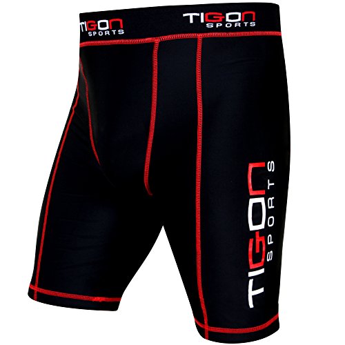 Tigon Sports Pantalones cortos de compresión para hombre con capa base para hombre