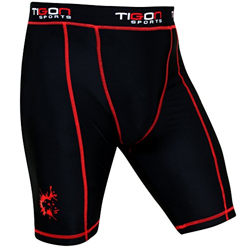 Tigon Sports Pantalones cortos de compresión para hombre con capa base para hombre
