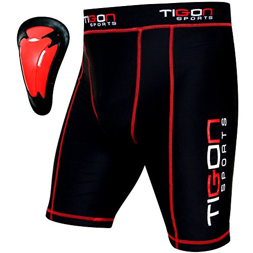 Tigon Sports Pantalones cortos de compresión para hombre con capa base para hombre