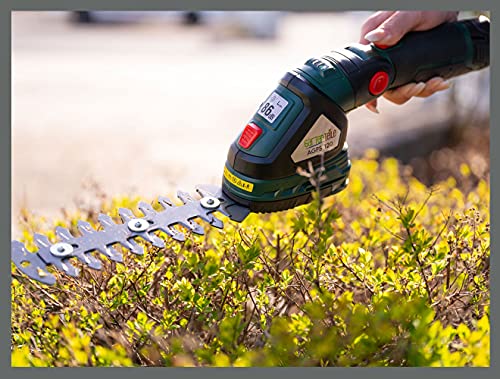 Tijeras 3 en 1 con batería para césped, arbustos, pulverizador a presión (corte y corte de hierba, borde de césped, pulverización de plantas, incluye batería de 12 V y cargador rápido