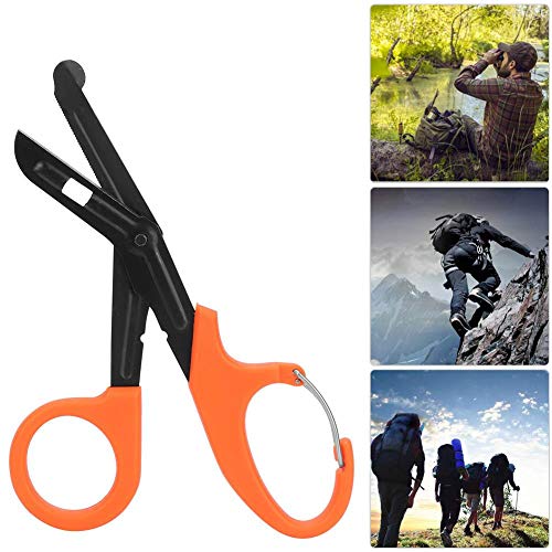 Tijeras médicas, 7.2 Pulgada Acero inoxidable chapado titanio mate de Tijeras de vendaje para Médico o enfermera, sala de emergencias o campamento al aire libre, vendaje o gasa (Naranja)