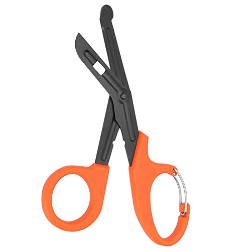 Tijeras médicas, 7.2 Pulgada Acero inoxidable chapado titanio mate de Tijeras de vendaje para Médico o enfermera, sala de emergencias o campamento al aire libre, vendaje o gasa (Naranja)