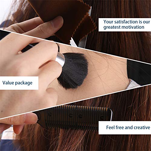 Tijeras Peluquería Profesional Juego de, DaiWeier Juego de 17 piezas Acero Inoxidable de Primera Calidad Tijeras Cortar, Ligero y Agudo para Hombres y Mujeres