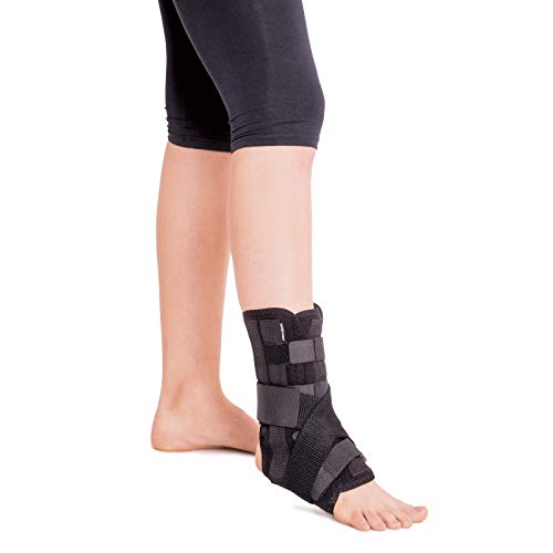 Tobillera con 5 refuerzos; para el tobillo de la pierna izquierda o derecha X-Large Negro