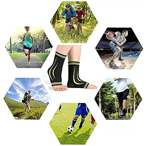 Tobillera Estabilizadora Protector Soporte de Tobillo Calcetines Compresivos Cojzlx Tobillera Protector Compresion Running Vendaje Deportivo de Tobillo Férula Soporte para Esguinces 2PCS