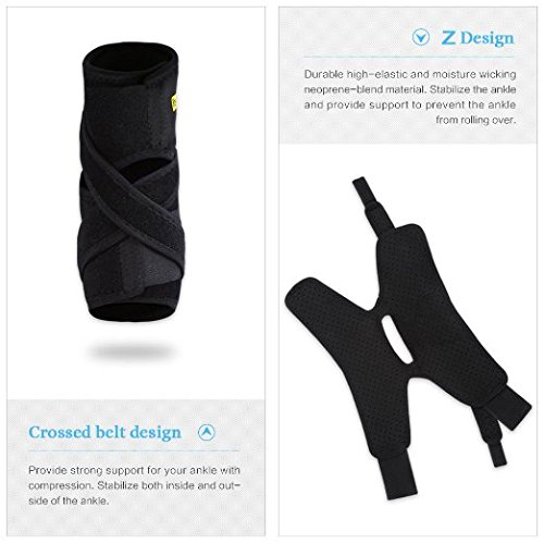 Tobillera – Tobillera transpirable Ajustable para tobillo apoyo para artritis Esguinces y deporte para derecha y Izquierdo Soporte Hombre y Mujer