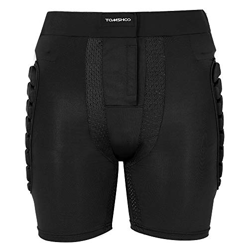 TOM SHOO Pantalones Cortos Acolchados 4D, Pantalones Cortos de Esquí, Protección Cadera para Esquí Patinaje Snowboard Hockey Patineta Deportes