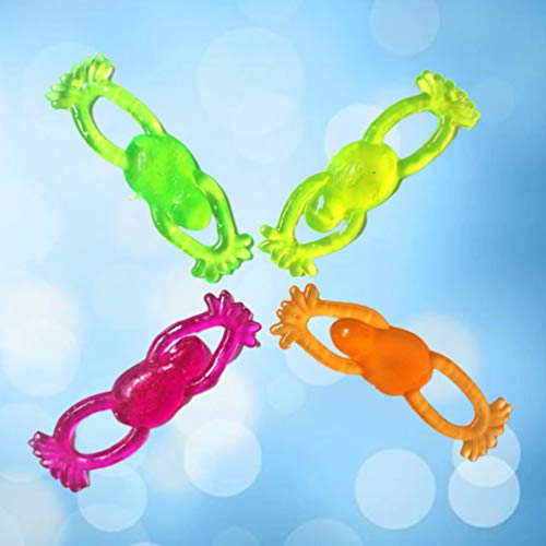 Tomaibaby 24 Unidades de Tirachinas de Dedo Animales Estirables Ranas Voladoras Ranas Tirachinas Graciosas Juguetes Difíciles Juguete de Ventilación Juguete de Descompresión Juguete de