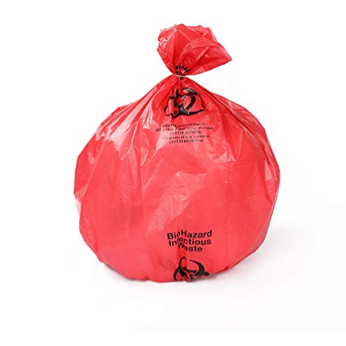 TOPBATHY Bolsas de Residuos Infecciosas de 10 Piezas Desechables de Alta Resistencia a La Temperatura Bolsas de Eliminación de Residuos de Riesgo Biológico para Residuos Hospitalarios