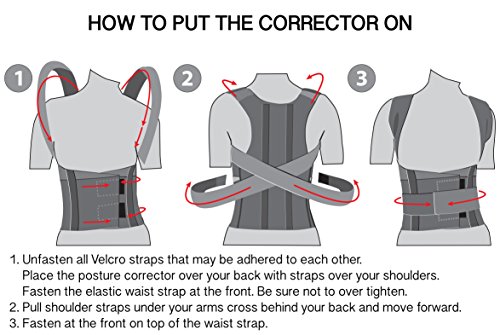 TOROS-GROUP Corrector de Postura Espalda; Soporte de Espalda y Columna Lumbar; Aliviar el dolor de Espalda y Hombro; Ajustables; para hombres y mujere X-Large Negro