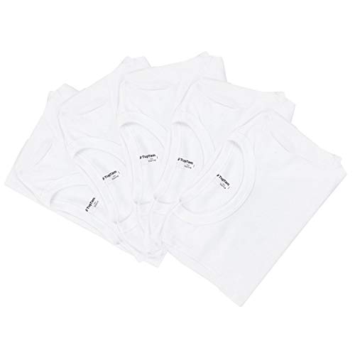 TupTam Camiseta Interior Manga Corta para Niño, Pack de 5, Blanco, 152-158