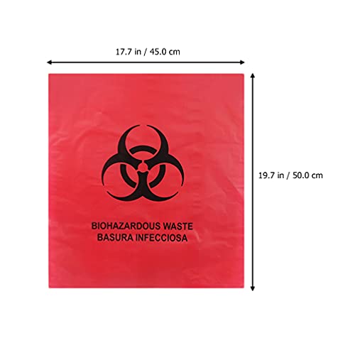 ULTECHNOVO Bolsas de Basura Clínica Bolsa de Basura de Riesgo Biológico de Grado Hospitalario Bolsa de Basura de Peligro Rojo 50 Piezas