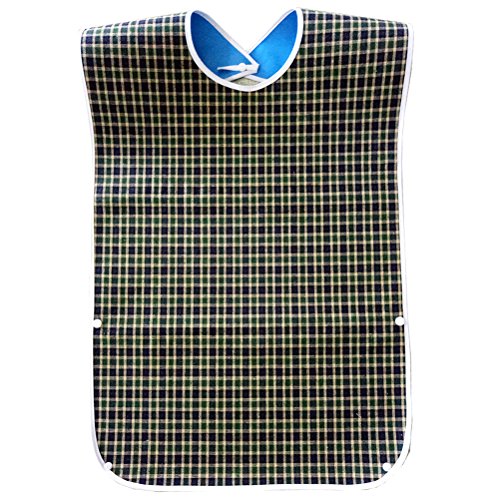 ULTNICE Babero para Adulto Impermeable Babero Adulto Reutilizable (Green)