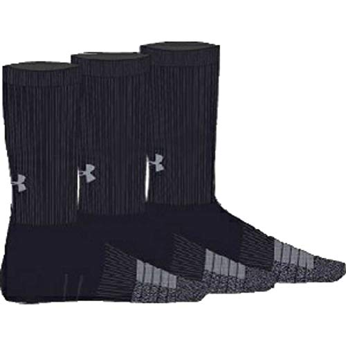 Under Armour UA Heatgear Crew Calcetines, Unisex, Negro (Black/Black/Steel), L