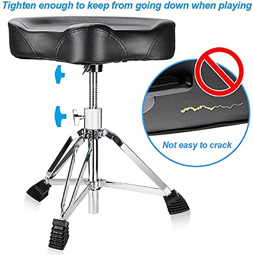 Vangoa Padded Drum Throne Taburete Ajustable para Silla de Montar Estilo de Motocicleta