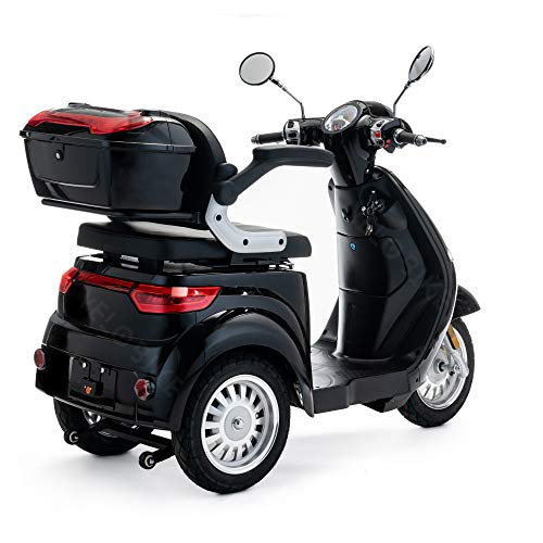 VELECO eléctrica de 3 ruedas VELECO para movilidad 1000W Cristal 3 colores (Negro)